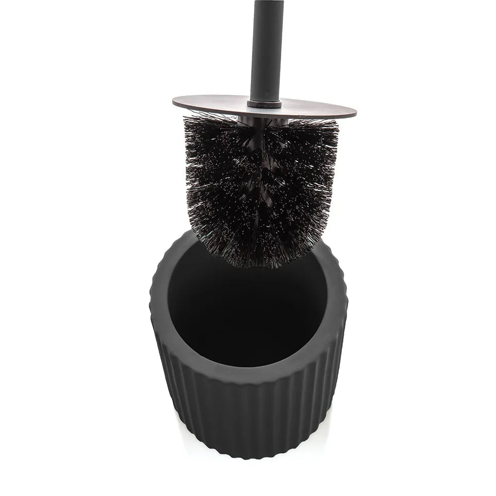 Set accessori bagno 3 pezzi in ceramica nero soft touch Spring