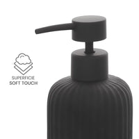 Set accessori bagno 3 pezzi in ceramica nero soft touch Spring