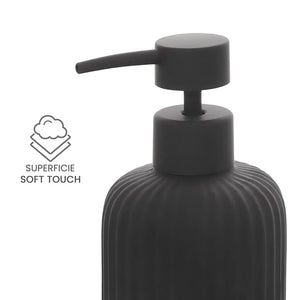 Set accessori bagno 3 pezzi in ceramica nero soft touch Spring