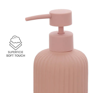 Set accessori bagno 3 pezzi in ceramica rosa soft touch Spring