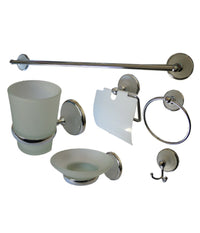 Set Accessori Bagno Cromati 6 Pz Arredo Design Bagno Kit Porta Rotolo Set Bagno         