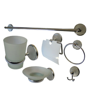 Set Accessori Bagno Cromati 6 Pz Arredo Design Bagno Kit Porta Rotolo Set Bagno         