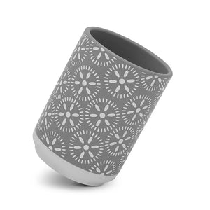 Set accessori bagno da appoggio 2 pezzi in ceramica grigio  Circus