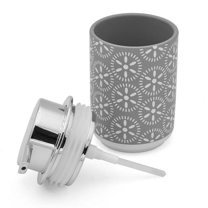 Set accessori bagno da appoggio 2 pezzi in ceramica grigio  Circus