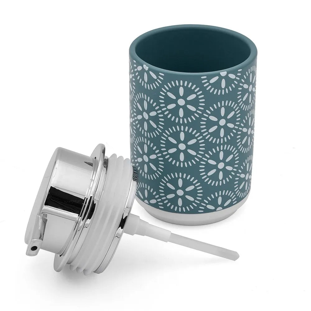 Set accessori bagno da appoggio 2 pezzi in ceramica turchese cobalto  Circus