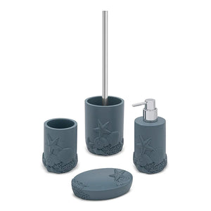 Set accessori bagno da appoggio 2 pezzi in resina turchese cobalto  Coral