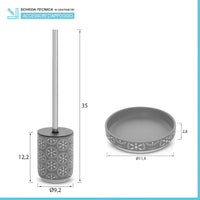 Set accessori bagno da appoggio 4 pezzi in ceramica grigio  Circus