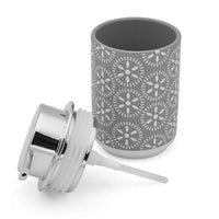 Set accessori bagno da appoggio 4 pezzi in ceramica grigio  Circus