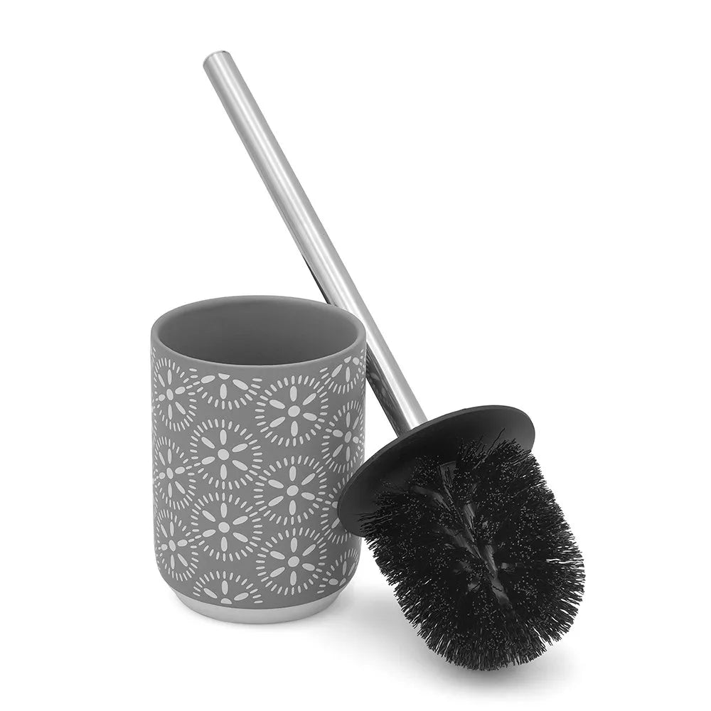 Set accessori bagno da appoggio 4 pezzi in ceramica grigio  Circus