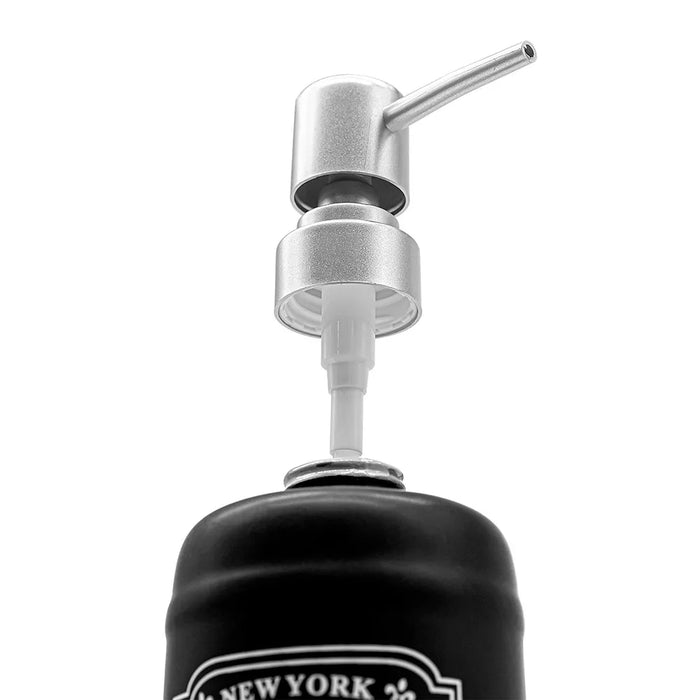 Set accessori bagno dispenser sapone e portaspazzolini in ceramica nera vintage