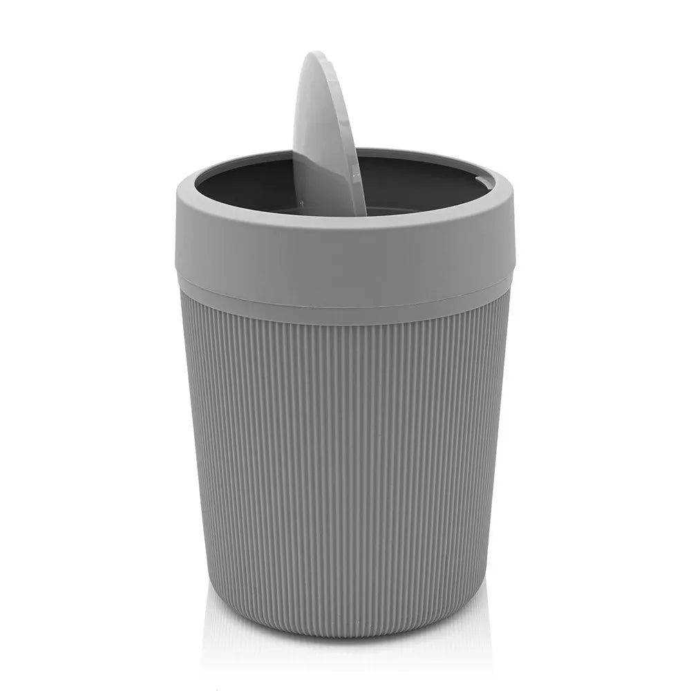 Set accessori bagno scopino e pattumiera grigio in plastica Ring