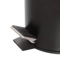 Set accessori bagno scopino e pattumiera nero in acciaio e bambù Haiti