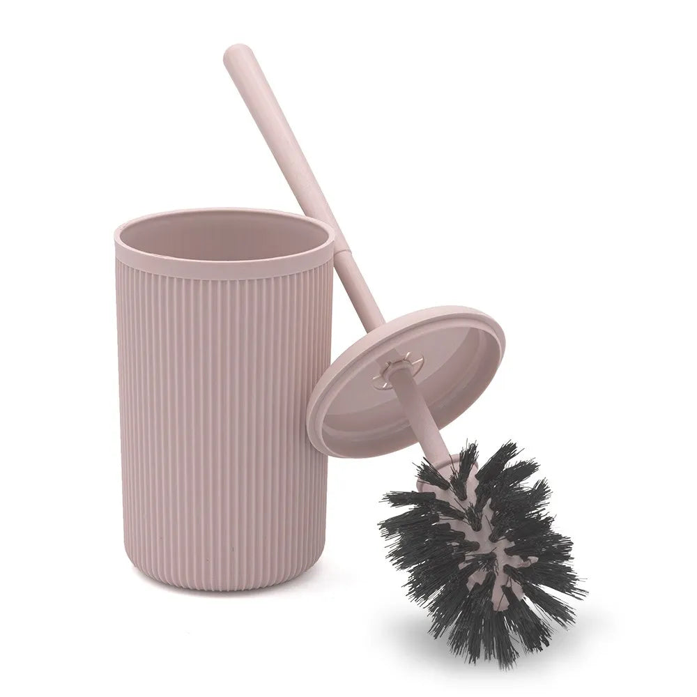Set accessori bagno scopino e pattumiera rosa in plastica Ring