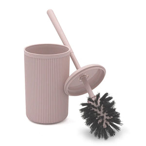 Set accessori bagno scopino e pattumiera rosa in plastica Ring