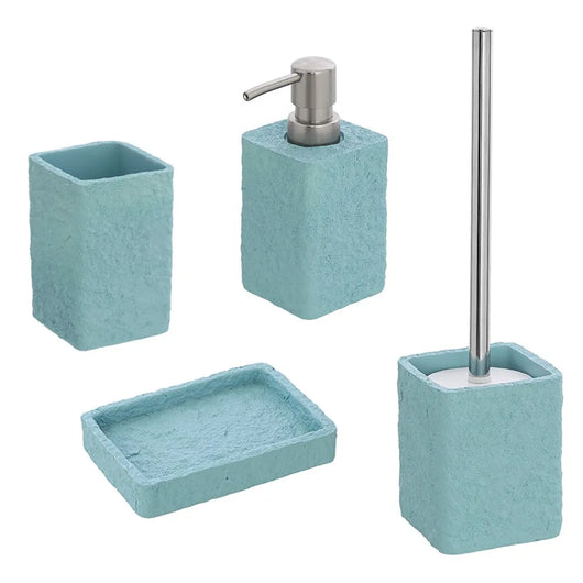 Set accessori bagno 4 pezzi turchese