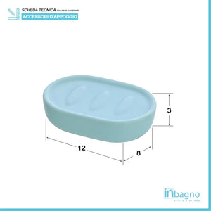 Set accessori bagno 4 pezzi in ceramica turchese pastello Sidney