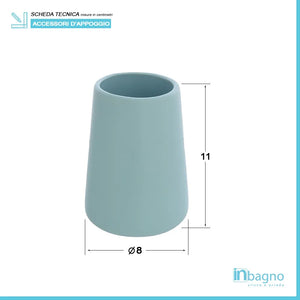 Set accessori bagno 4 pezzi in ceramica turchese pastello Sidney