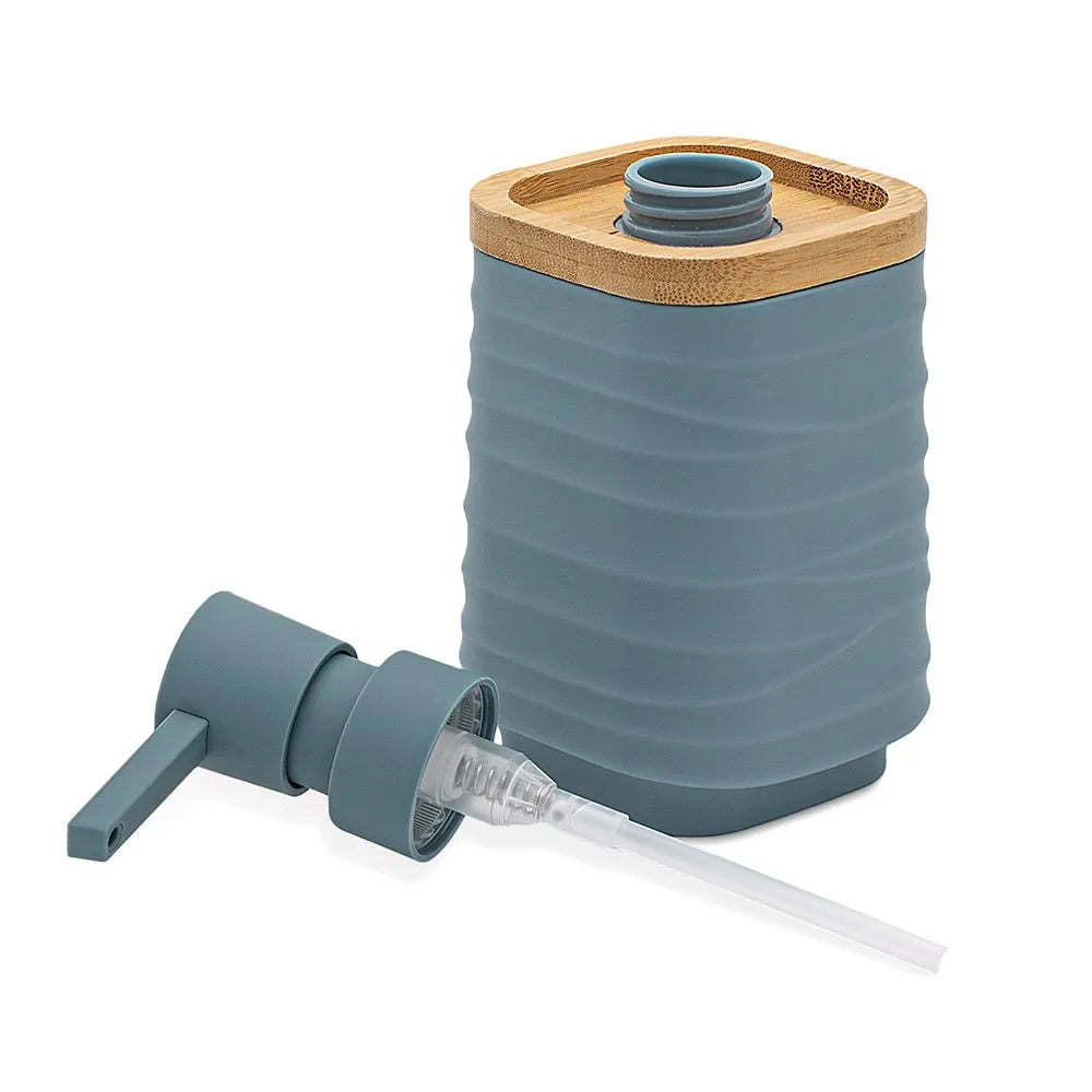 Set accessori dispenser e portaspazzolini d'appoggio in abs turchese cobalto Wave