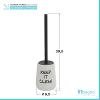 Set accessori linea Wash bianco con scritte completo di portascopino