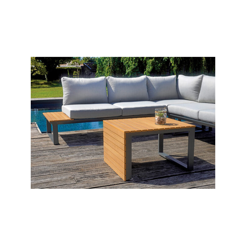 Set angolare MOIA Saint Tropez in alluminio e resin wood