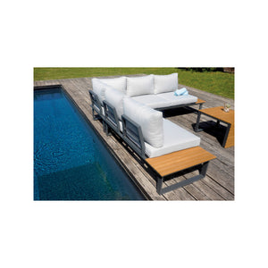 Set angolare MOIA Saint Tropez in alluminio e resin wood