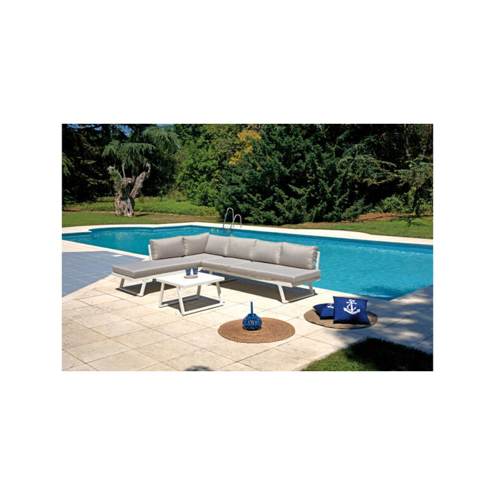 Set angolare Tunisi MOIA con divani/lettino bianco