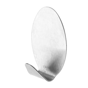 Set appendini adesivi tondi in acciaio satinato 4 pezzi