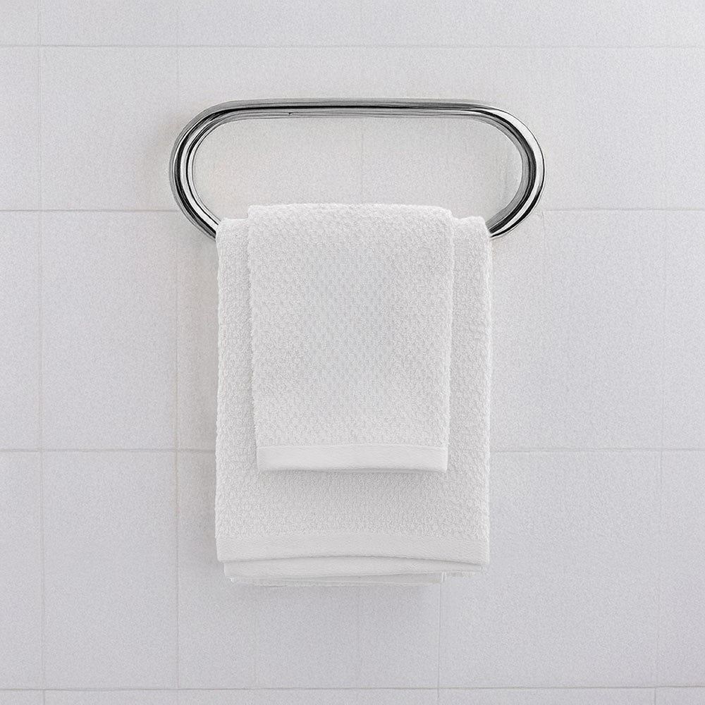 Set asciugamani bagno bianco per viso e ospite in cotone puro Spring