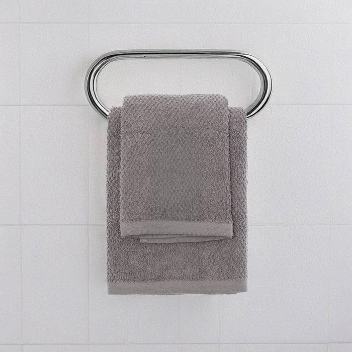 Set asciugamani bagno grigio per viso e ospite in cotone puro Spring