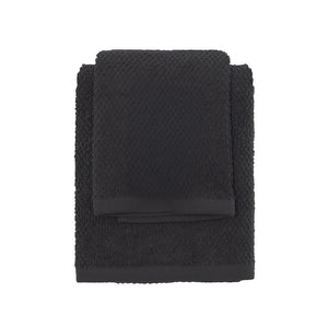Set asciugamani bagno nero per viso e ospite in cotone puro Spring