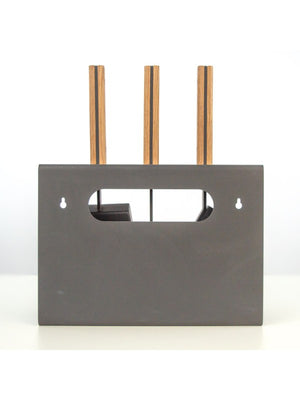 Set attrezzi per camino 3 pezzi in acciaio e legno - Set 1