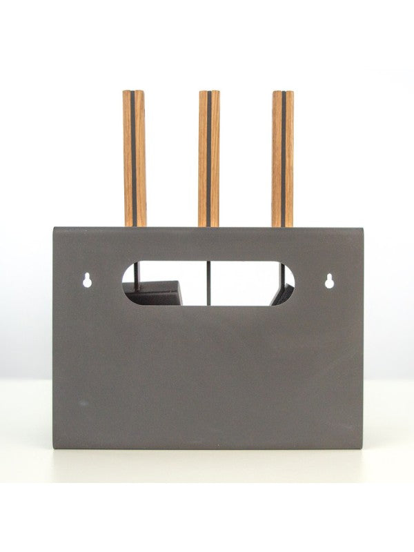 Set attrezzi per camino 3 pezzi in acciaio e legno - Set 1
