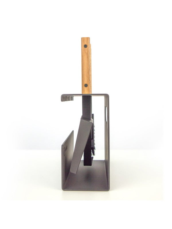 Set attrezzi per camino 3 pezzi in acciaio e legno - Set 1