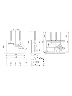 Set attrezzi per camino 3 pezzi in acciaio e legno - Set 1