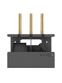 Set attrezzi per camino 3 pezzi in acciaio e legno - Set 1