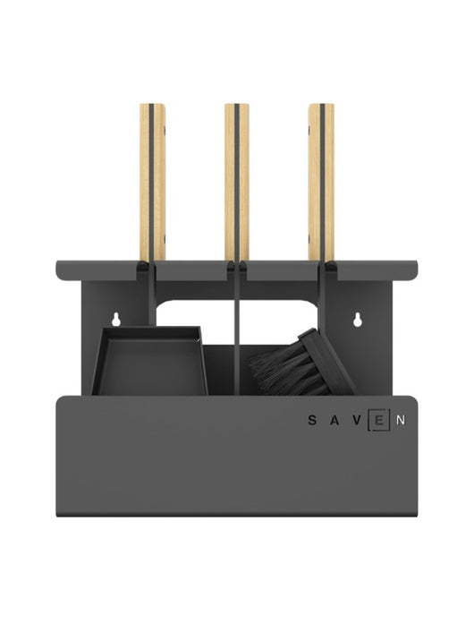 Set attrezzi per camino 3 pezzi in acciaio e legno - Set 1