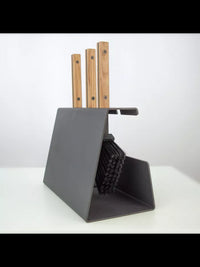 Set attrezzi per camino 3 pezzi in acciaio e legno - Set 2