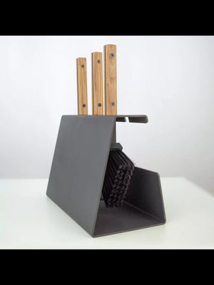 Set attrezzi per camino 3 pezzi in acciaio e legno - Set 2