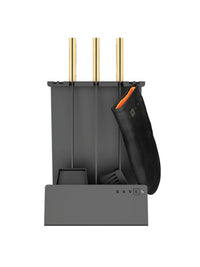 Set attrezzi per camino 3 pezzi in acciaio e legno - Set 4 L