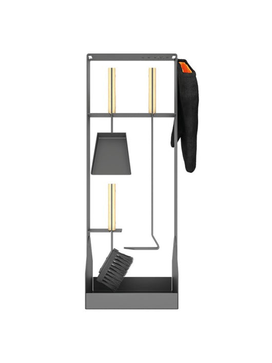 Set attrezzi per camino 3 pezzi in acciaio e legno - Set 5 SL