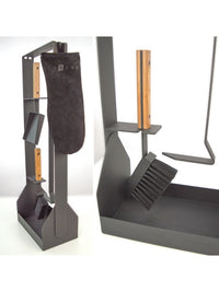 Set attrezzi per camino 3 pezzi in acciaio e legno - Set 5 SL