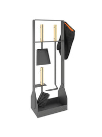 Set attrezzi per camino 3 pezzi in acciaio e legno - Set 5 SL