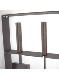 Set attrezzi per camino 3 pezzi in acciaio e legno Nero - Set 5 SL
