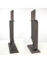 Set attrezzi per camino 3 pezzi in acciaio e legno Nero - Set 6 L