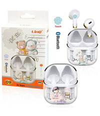 Set Auricolari Bluetooth Wireless Controllo Touch Base Ricarica Musica Chiamate Q9         