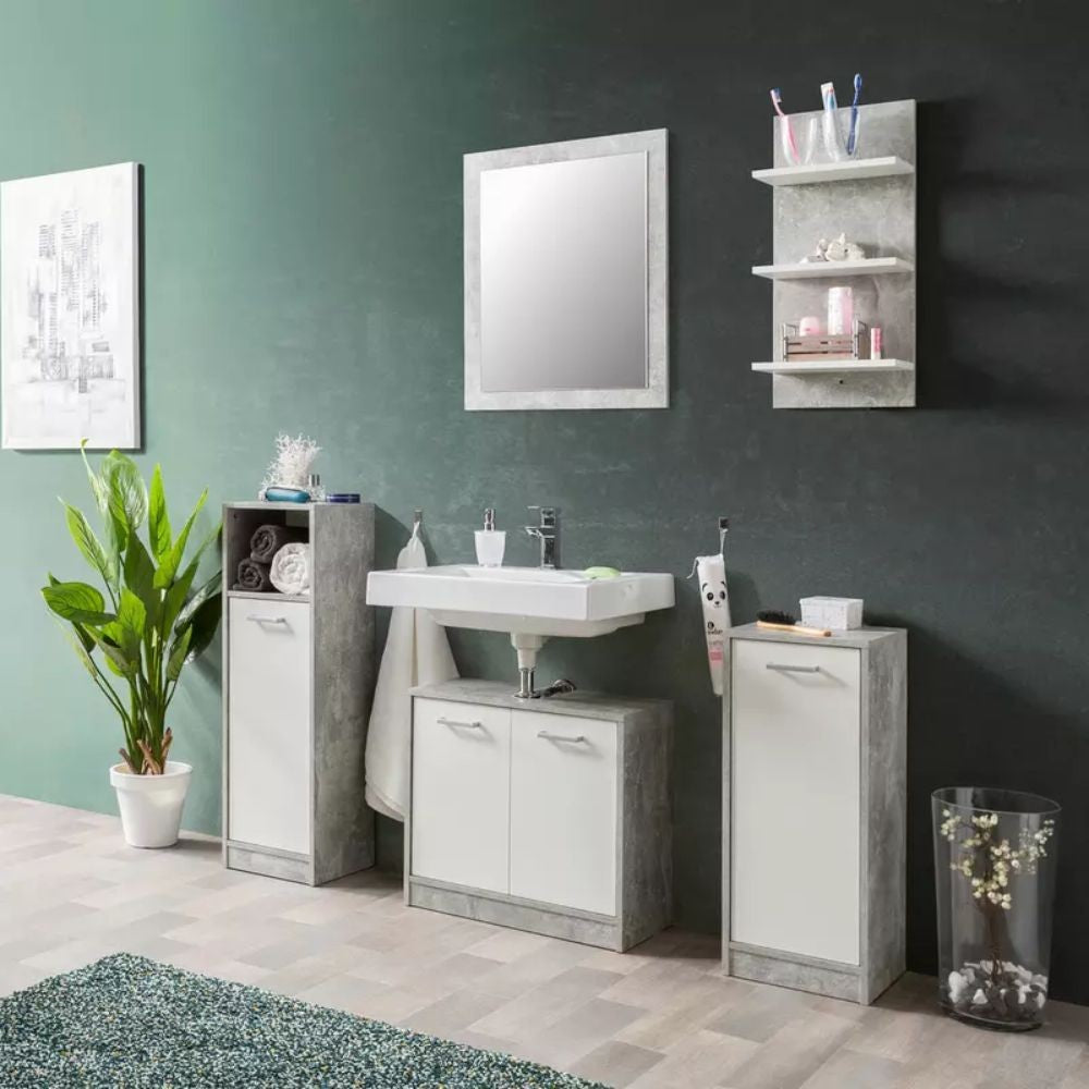 Set bagno Madeira colore beton bianco