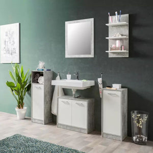 Set bagno Madeira colore beton bianco