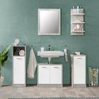Set bagno Madeira colore beton bianco