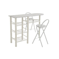 Set Banco Cucina + 2 sgabelli Oslo Mdf Bianco Marmo + Struttura Bianca