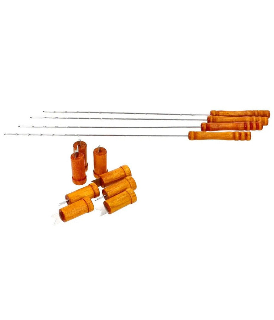 Set Barbecue 18 Pezzi Con Valigetta Bbq Grill Acciaio Inox Manico Legno 6498010         